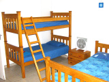 Second bedroom with a bunk bed and double bed. (200712)